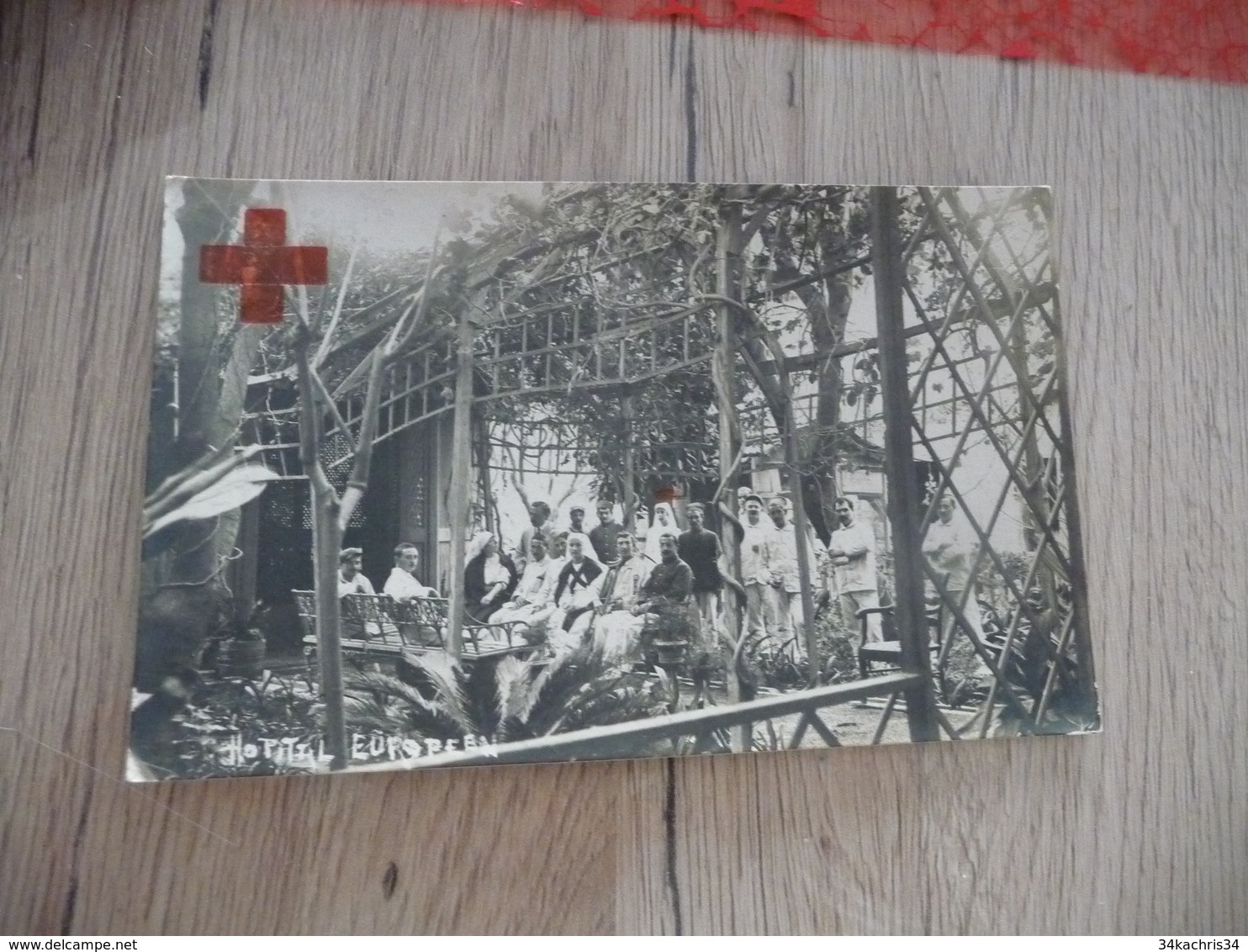 Carte Photo Militaires Militaria Guerre De 14/18 Hôpital Européen Alexandrie Egypte 1916 - Guerre 1914-18