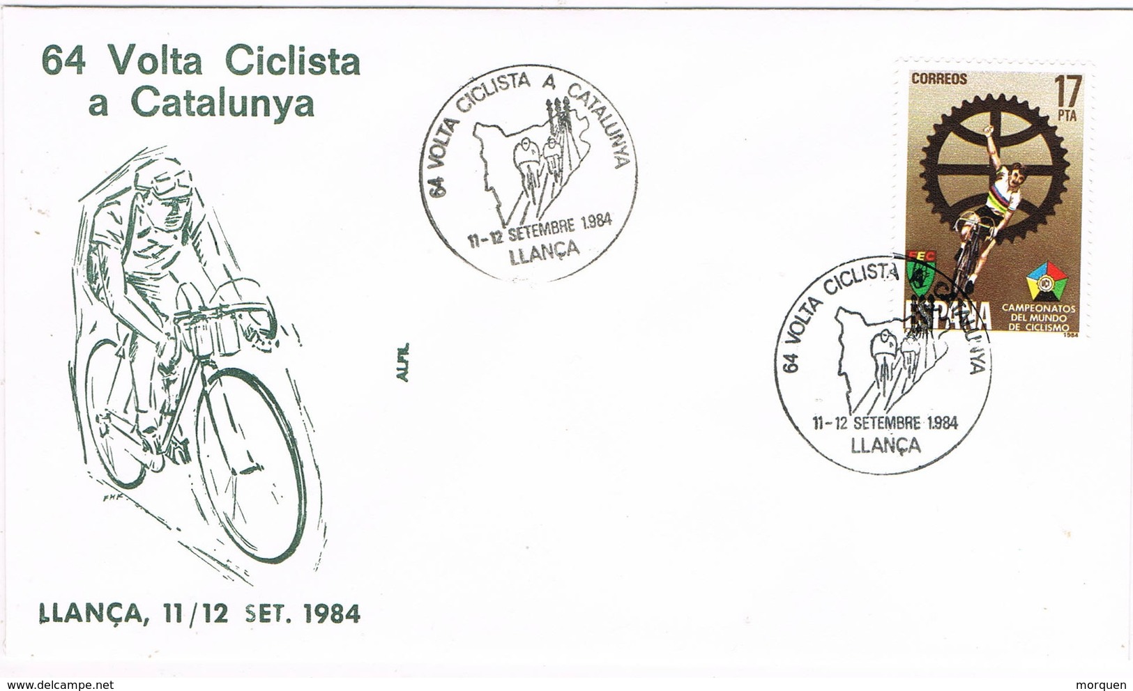 35335. Carta LLANÇA (Gerona) 1984. 64 Volta Ciclista Catalunya. Ciclismo - Cartas & Documentos