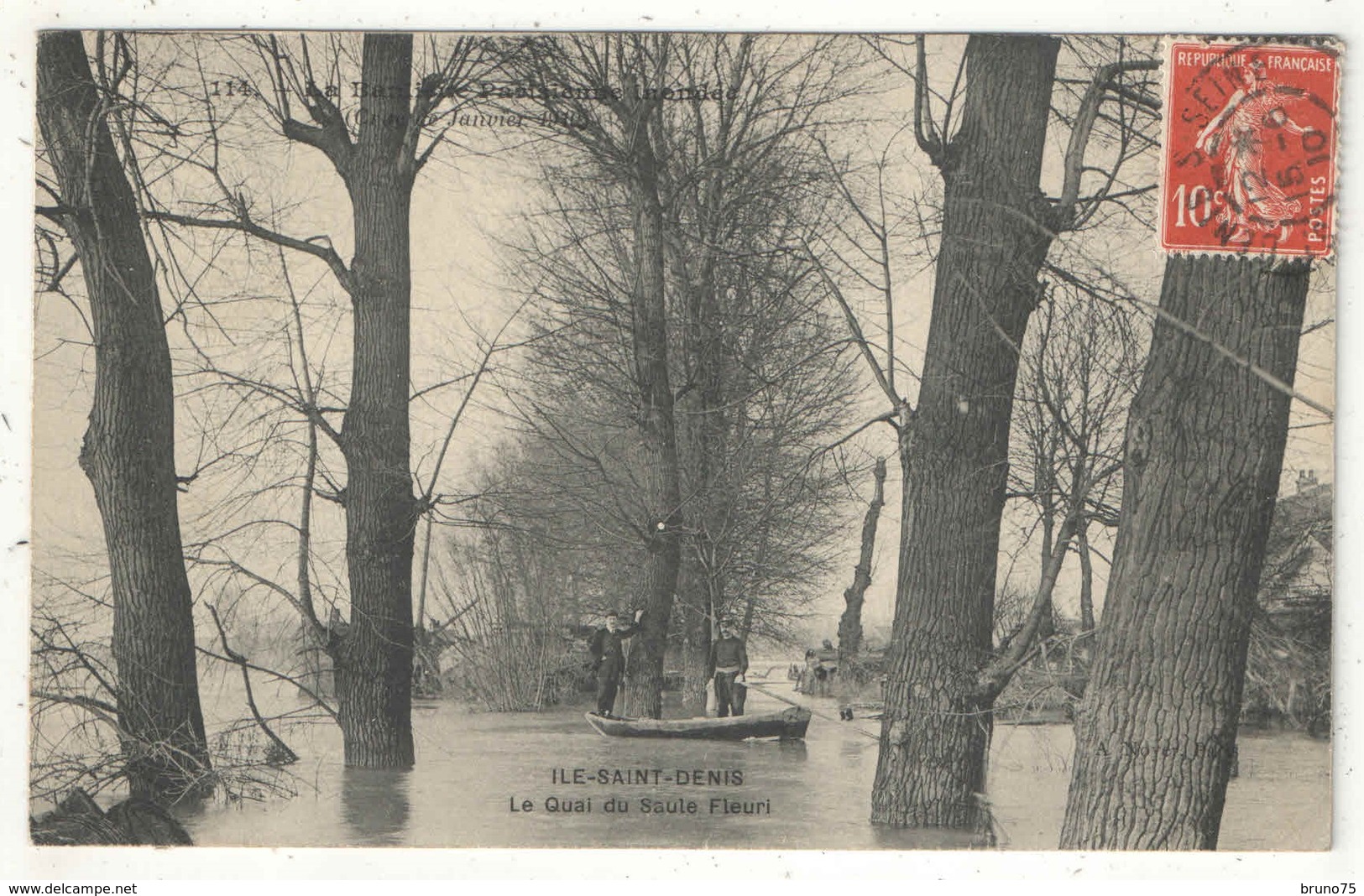 93 - ILE-SAINT-DENIS - Le Quai Du Saule Fleuri - Crue De Janvier 1910 - L'Ile Saint Denis