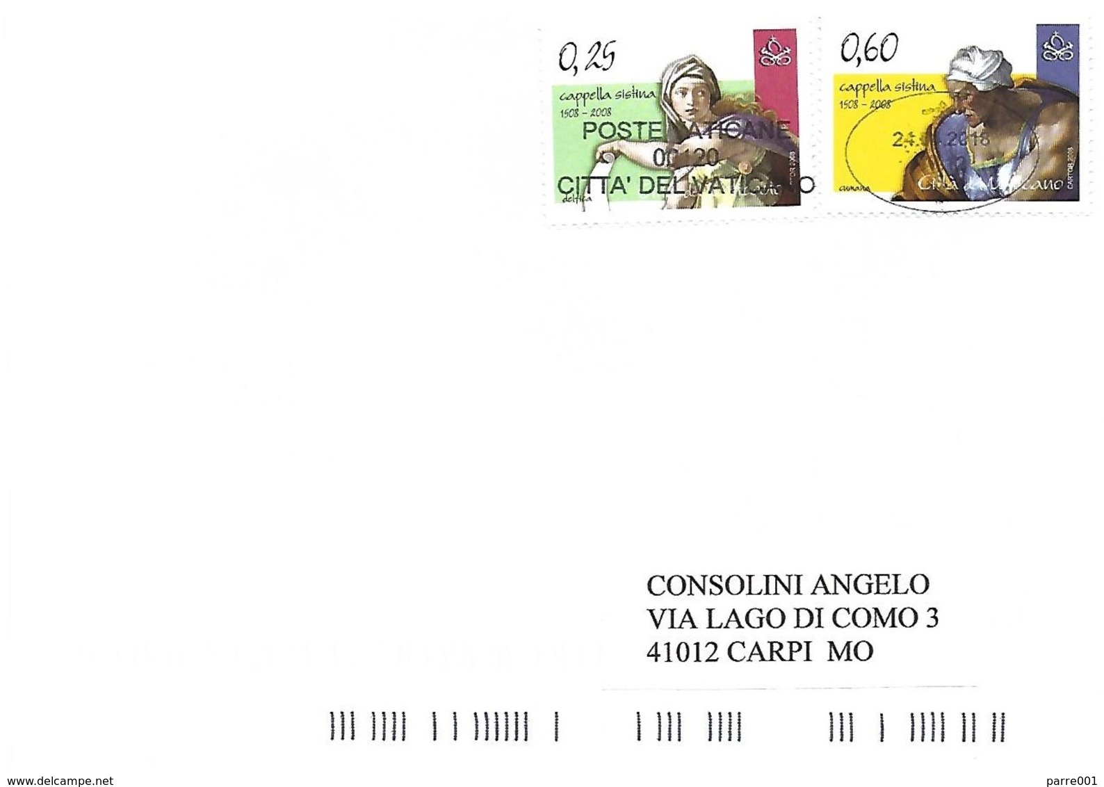 Vatican Vaticano 2018 Sistine Chapel Frescos Michelangelo Cover - Storia Postale
