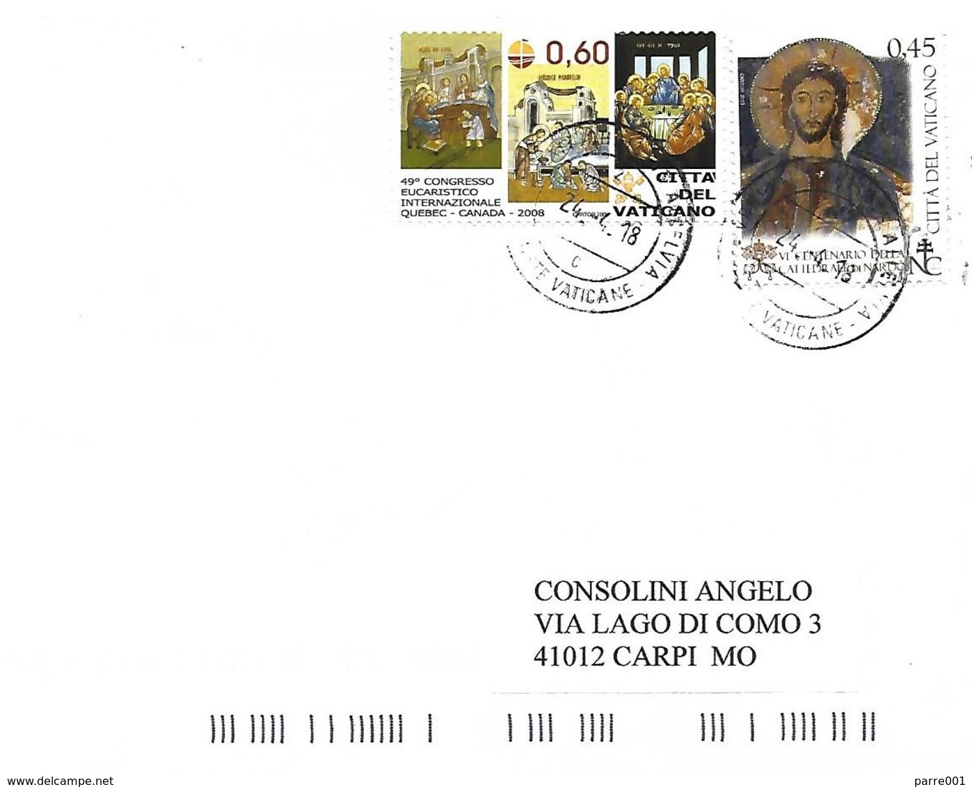 Vatican Vaticano 2018 Fresco Nardo Cathedral Quebec International Eucharistic Congress Cover - Covers & Documents