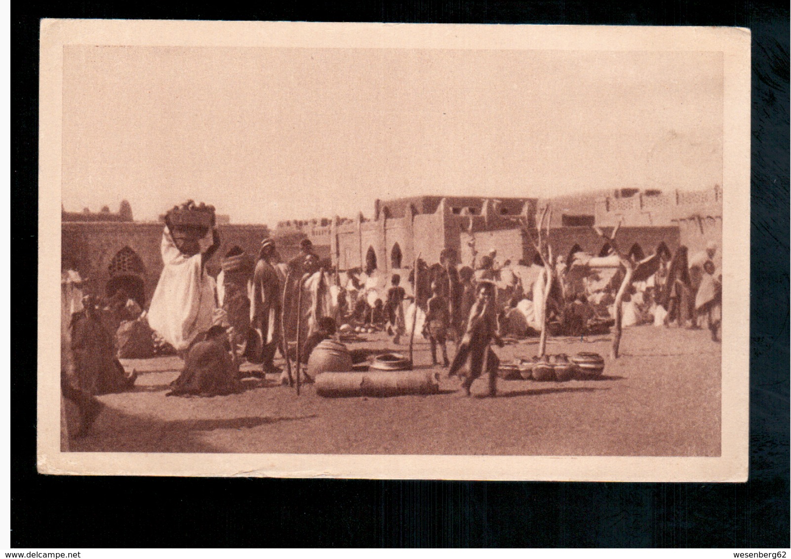 SOUDAN Tombouctou La Place Du Marche 1932 Old Postcard - Sudan