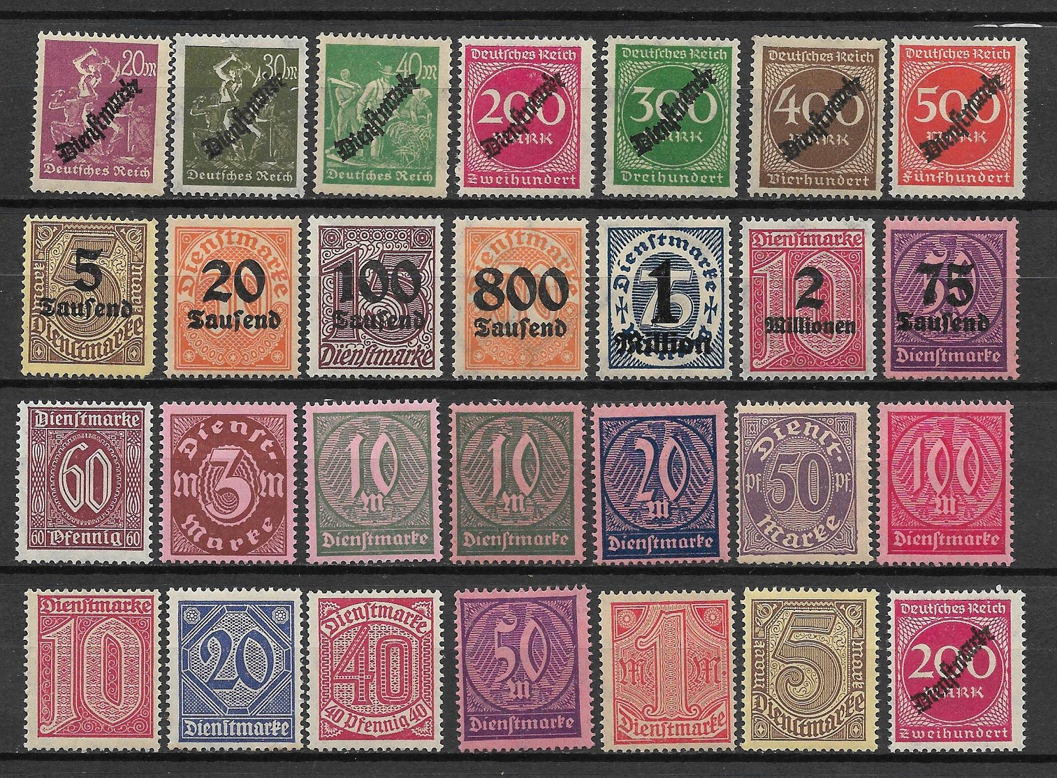 Deutsches Reich Dienstmarken 1920/1923 MNH - Ungebraucht