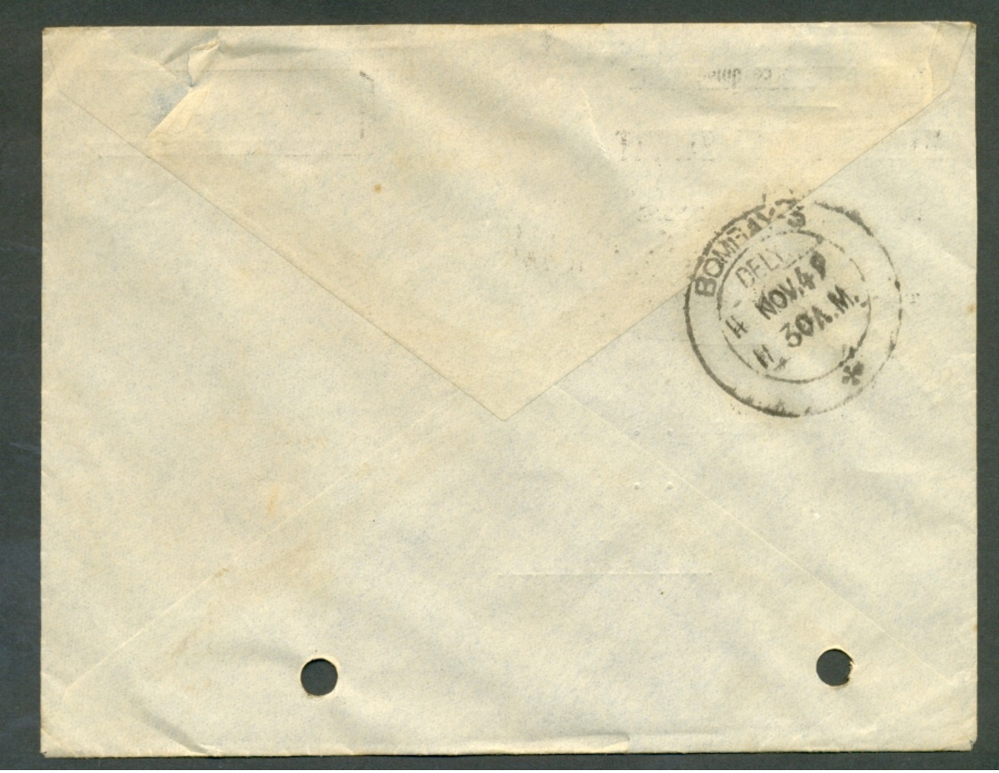 FRANCE REUNION ST DENIS 1949 AIR INDIA COVER 45582 OVPT STAMP SC 273 276 - Other & Unclassified