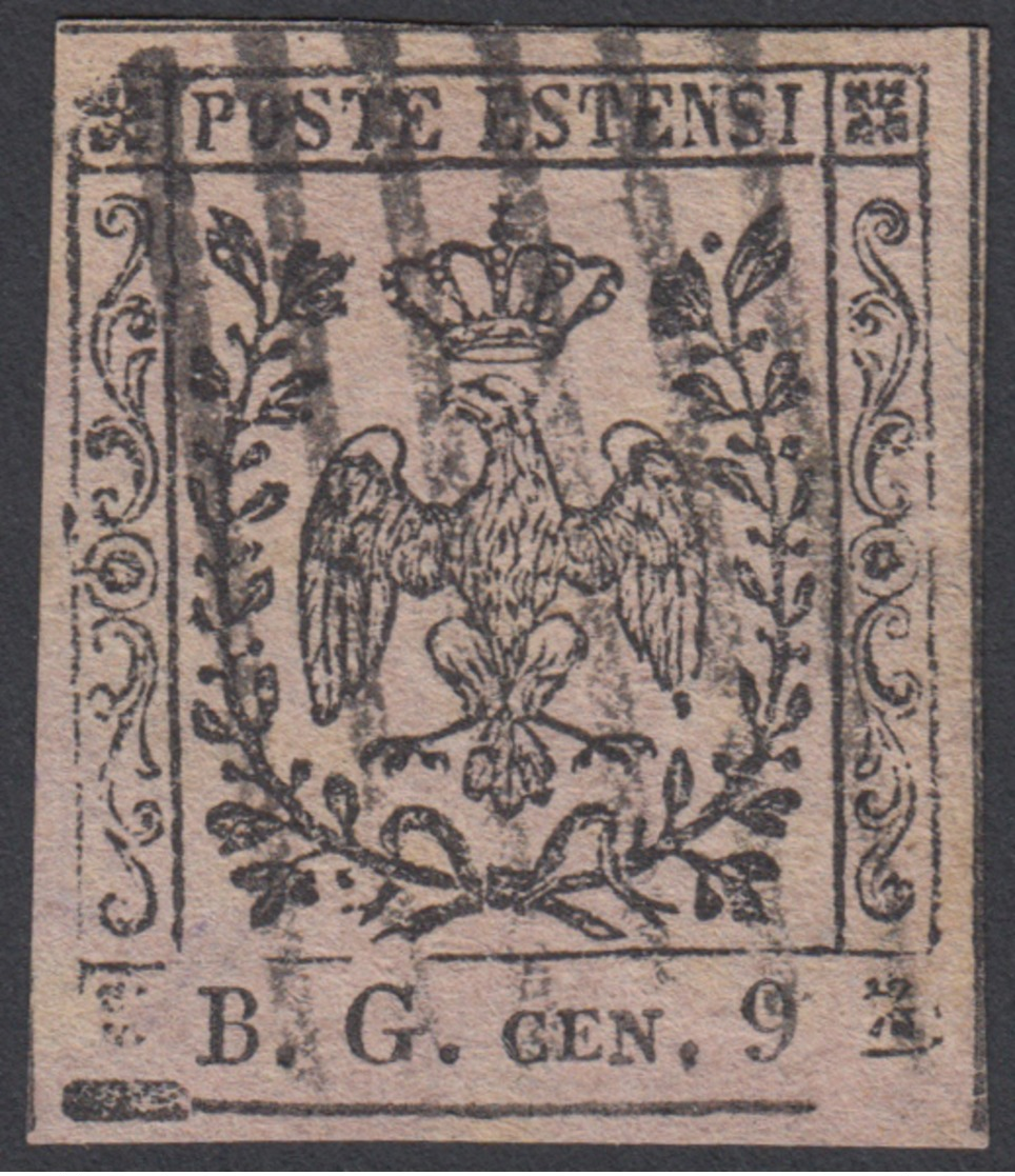 SEGNATASSE PER GIORNALI. B.G. Grandi. Esemplare Da Cent.9 Ben Marginato (n.1), Annullato. Cert. Bolaffi E Firma Em.Diena - Modena