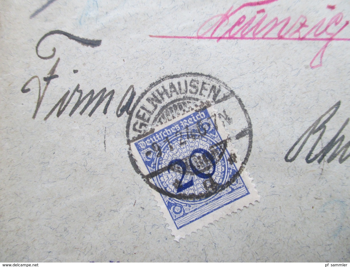 DR 1924 Wertbrief über 90 Goldmark MiF Nr. 341/342 Rücks. Vignette Die Krausmarke Verbürgt Qualität - Briefe U. Dokumente