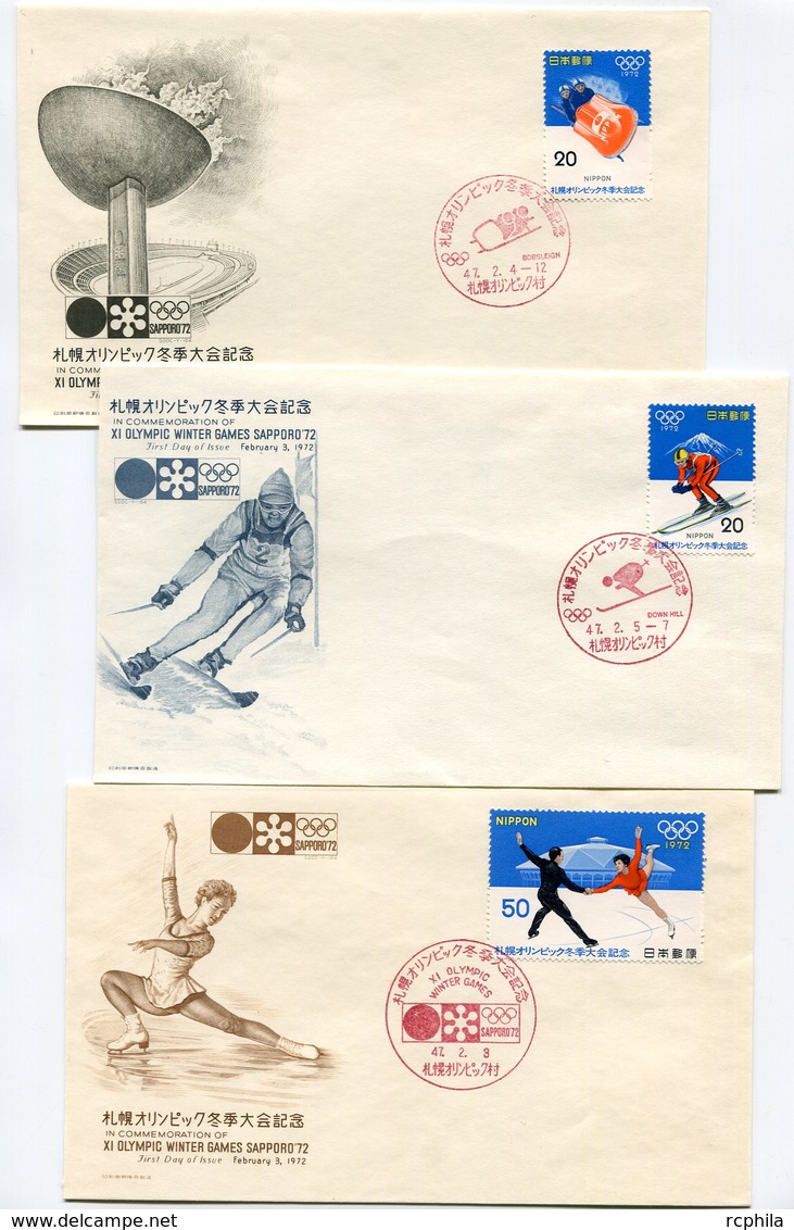 RC 15085 JAPON 1972 JEUX OLYMPIQUES DE SAPPORO SERIE 1er JOUR FDC JAPAN - FDC