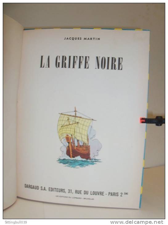 MARTIN Jacques. ALIX. LA GRIFFE NOIRE. EO française 1959 avec point Tintin + dédicace. Le Lombard. Pièce de Collection !