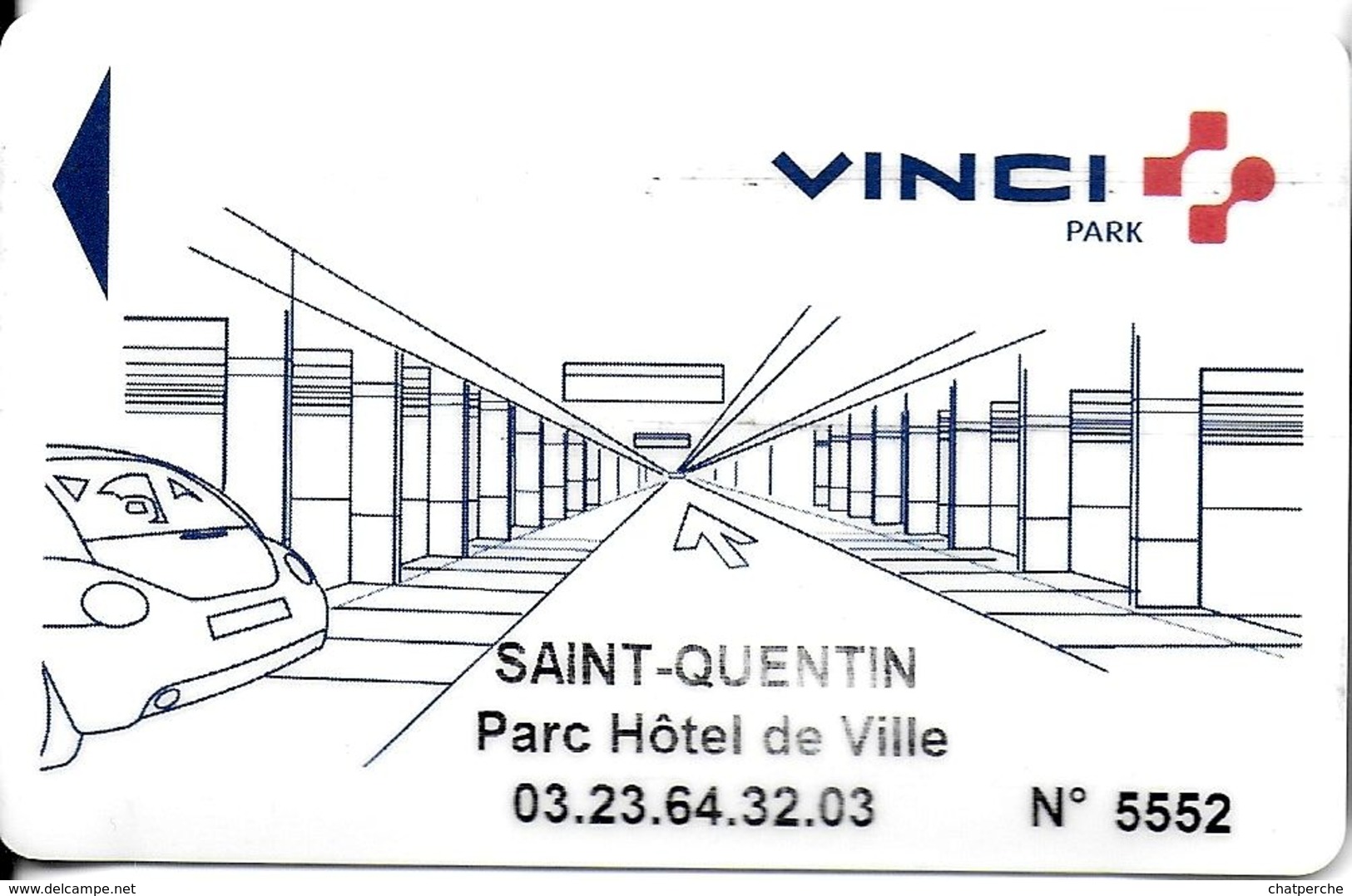 CARTE DE STATIONNEMENT BANDE MAGNÉTIQUE SAINT-QUENTIN 02 AISNE  PARC HOTEL DE VILLE VINCI - Scontrini Di Parcheggio