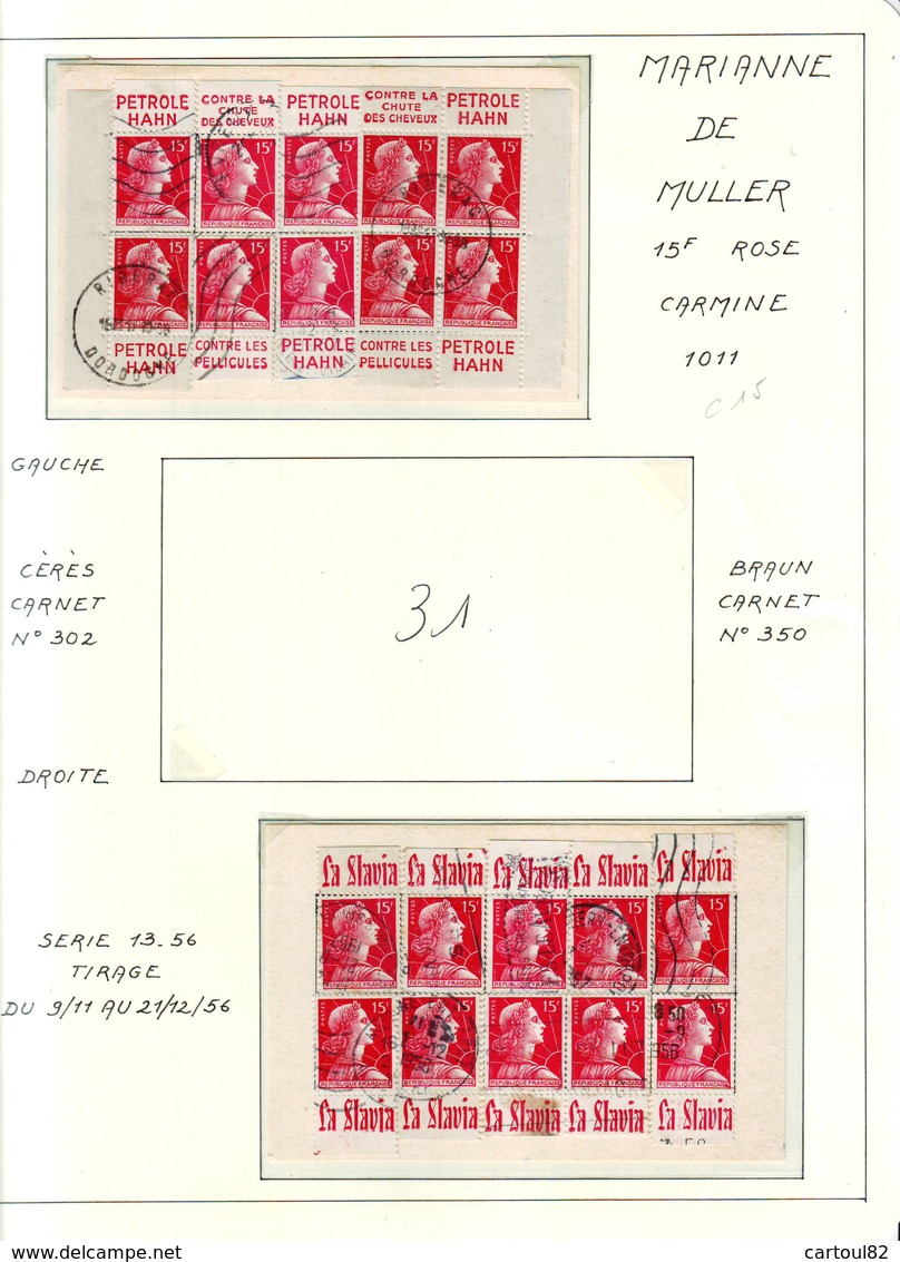 31 Carnet Pub Reconstitué 15 F MULLER SLAVIA Et Petrole Hahn - Autres & Non Classés