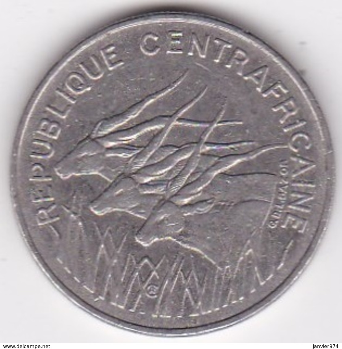 République Centrafricaine, 100 Francs 1975, En Nickel, KM# 7 - Zentralafrik. Republik