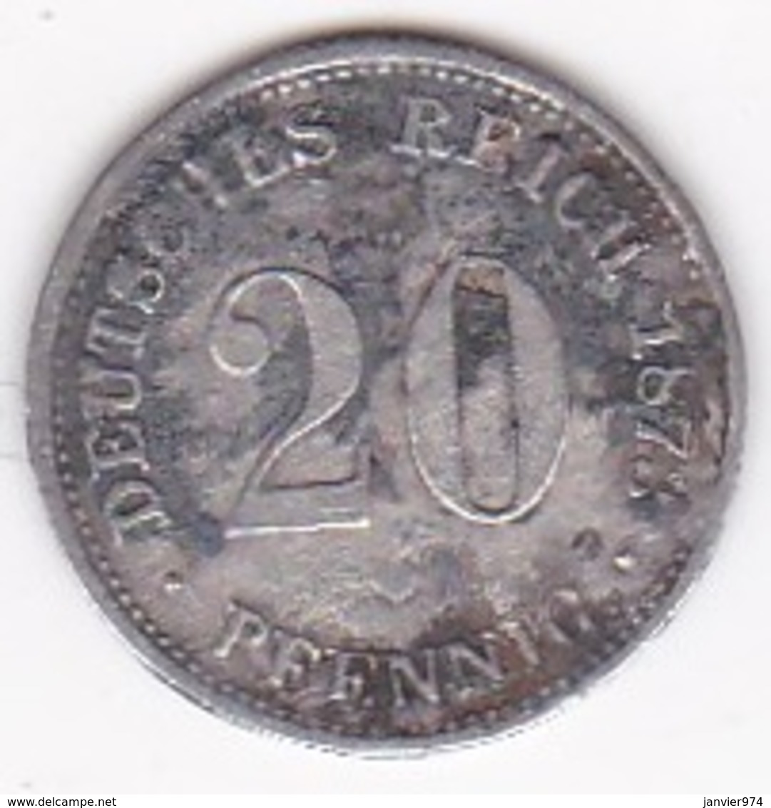 Empire. 20 Pfennig 1873 D (MUNICH) , En Argent - 20 Pfennig