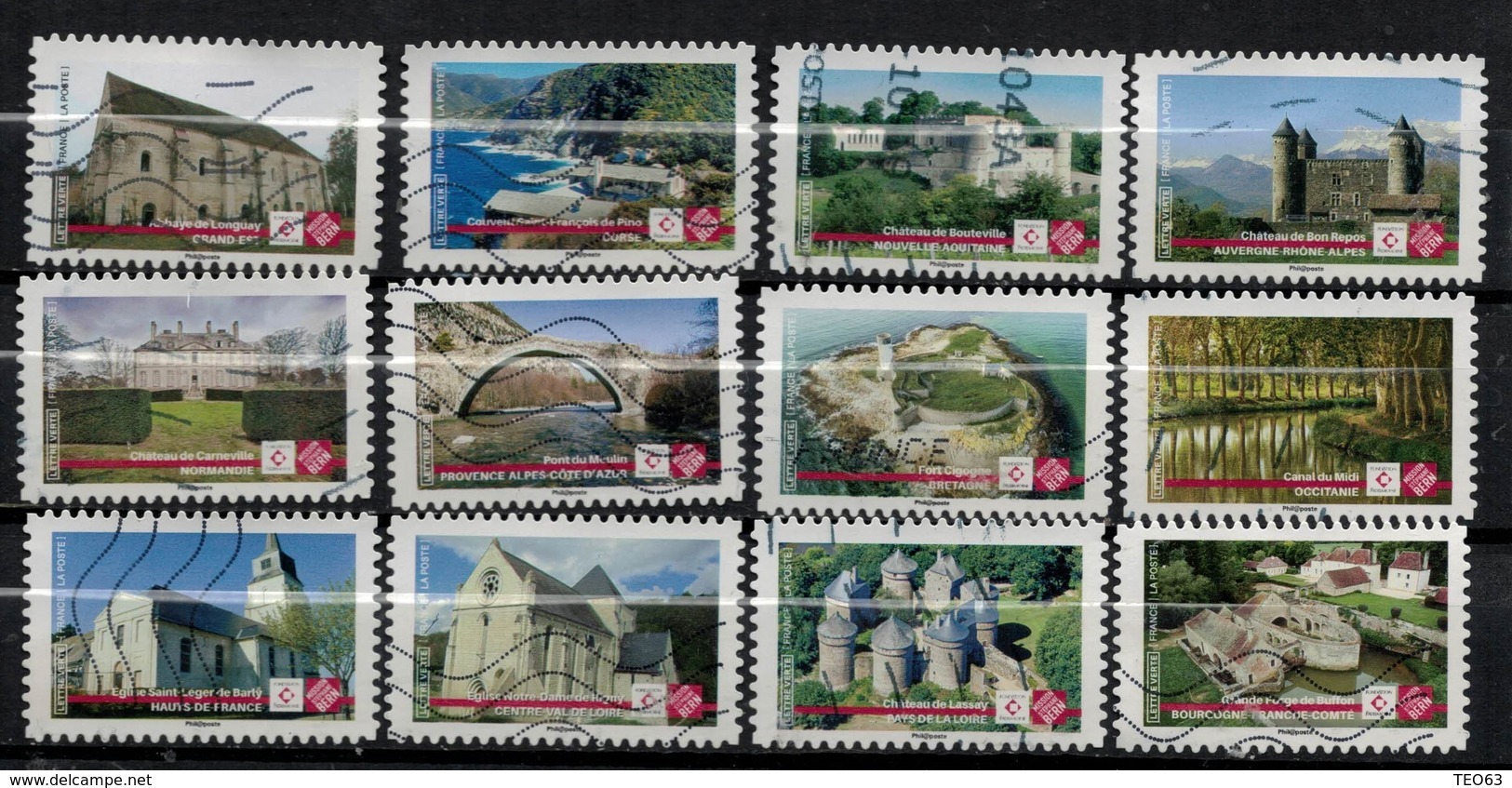 SÉRIE COMPLÈTE 12 TIMBRES 2019 PATRIMOINE - Used Stamps