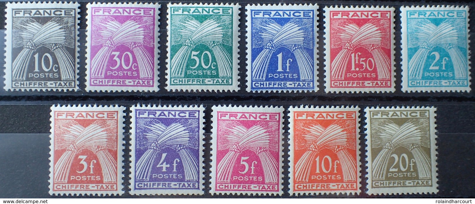 R1615/1594 - 1943/1946 - TIMBRES-TAXE - TYPE GERBES - N°67 à 77 NEUFS** - 1859-1959.. Ungebraucht