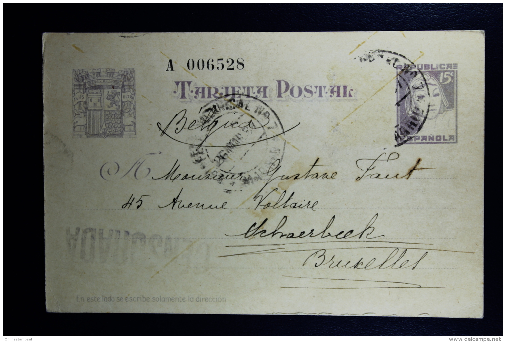 Spain: Tarjeta Postal 1937 Mi Nr P90 Used - 1850-1931