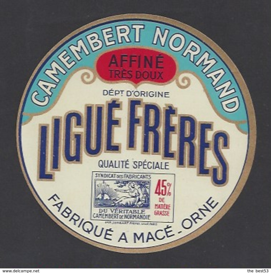 Etiquette De Fromage Camembert   -  Ligué Frères  Laiterie De Macé  (61) - Käse