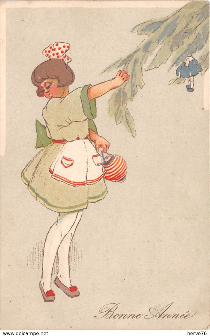 CPA Fantaisie - Bonne Année -  Enfant - Fillette - Illustrateur - Nouvel An