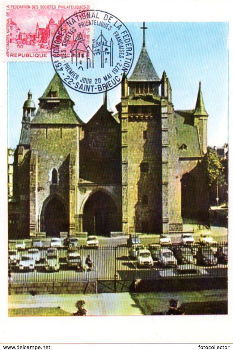 Carte 1er Jour : Saint Brieuc (22) La Cathédrale - Chiese E Cattedrali