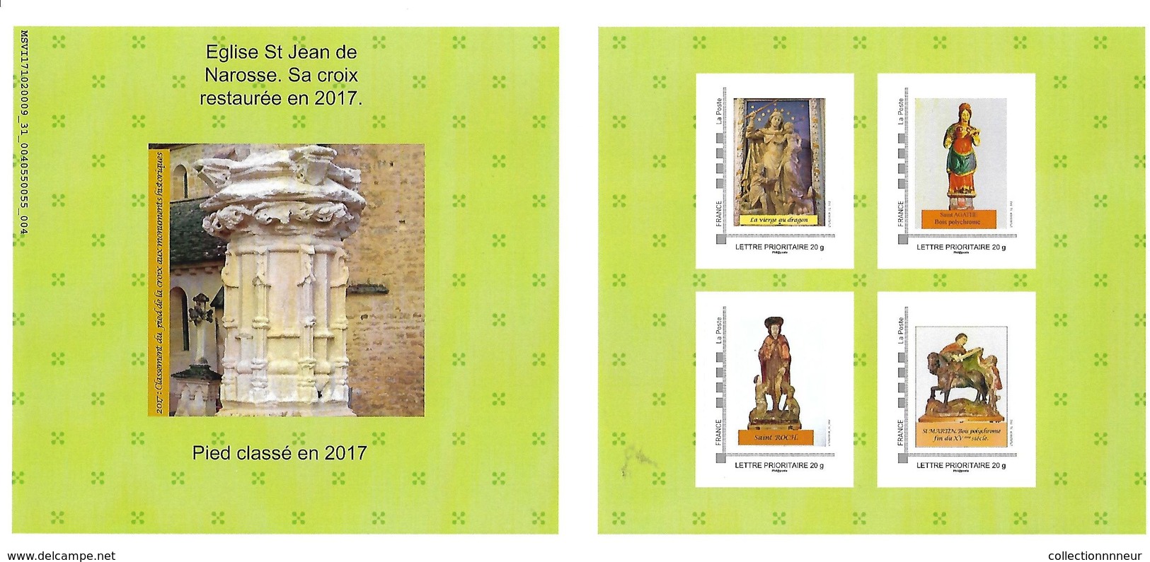 CARNET COLLECTOR EGLISE ST JEAN DE NAROSSE 2017 NON PLIE TB VOIR SCANS - Collectors