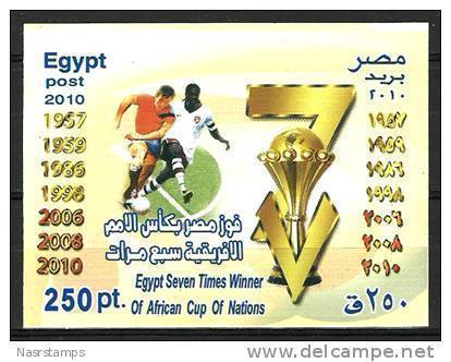 Egypt - 2010 - ( Sports - Egypt Winner Of Can 2010, Angola ) - S/S - MNH (**) - Unused Stamps