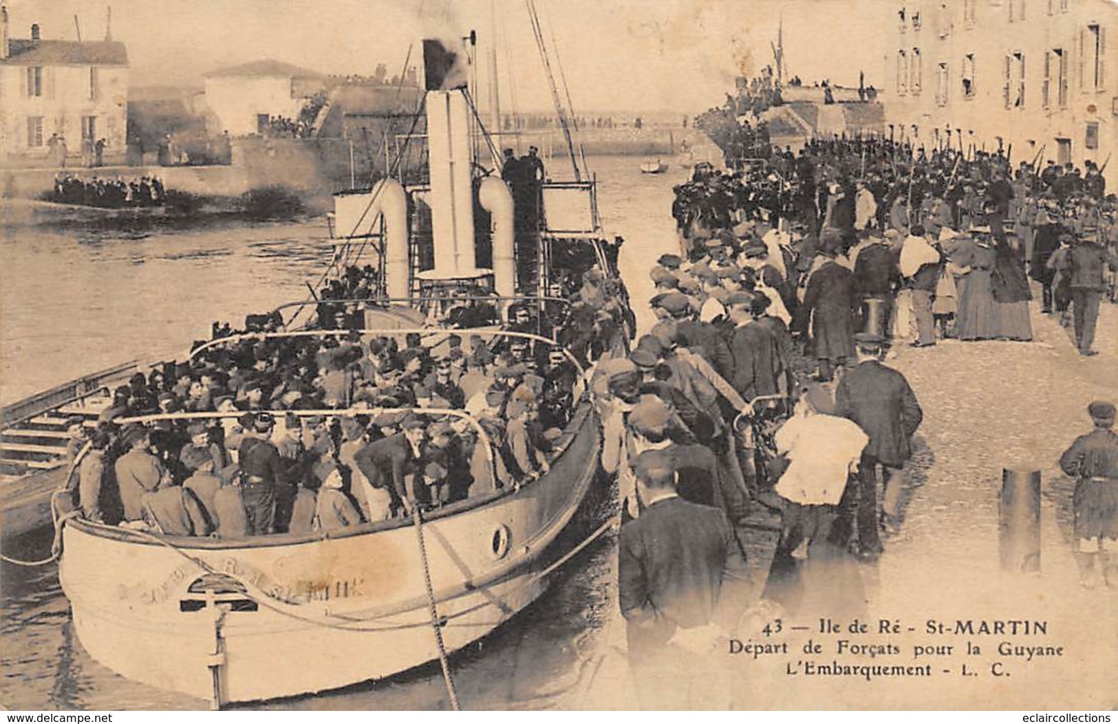 Ile De Ré.    17      St Martin.   Départ Pour La Guyane     Bagnard.Forçat.     (voir Scan) - Ile De Ré