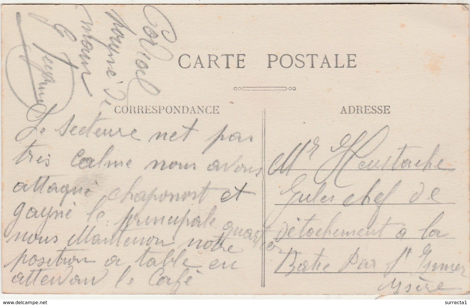 CPA Chaponost 69 / Cachet Dépôt De Prisonniers De Guerre / Détachement De St-Imier Isère 38 - Guerre De 1914-18