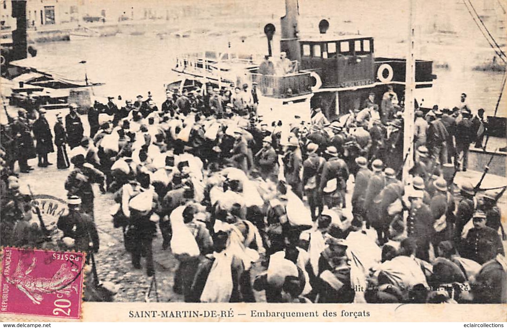 Ile De Ré.    17      St Martin.  Embarquement Des Forçats     Départ Pour La Guyane Bagnard.Forçat.     (voir Scan) - Ile De Ré