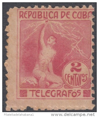 1916.2 CUBA. 1916. Ed.99. SIN GOMA. 2c. TELEGRAFOS. TELEGRAPH. ALEGORIA DEL RAYO.   ELECTRICIDAD. - Neufs