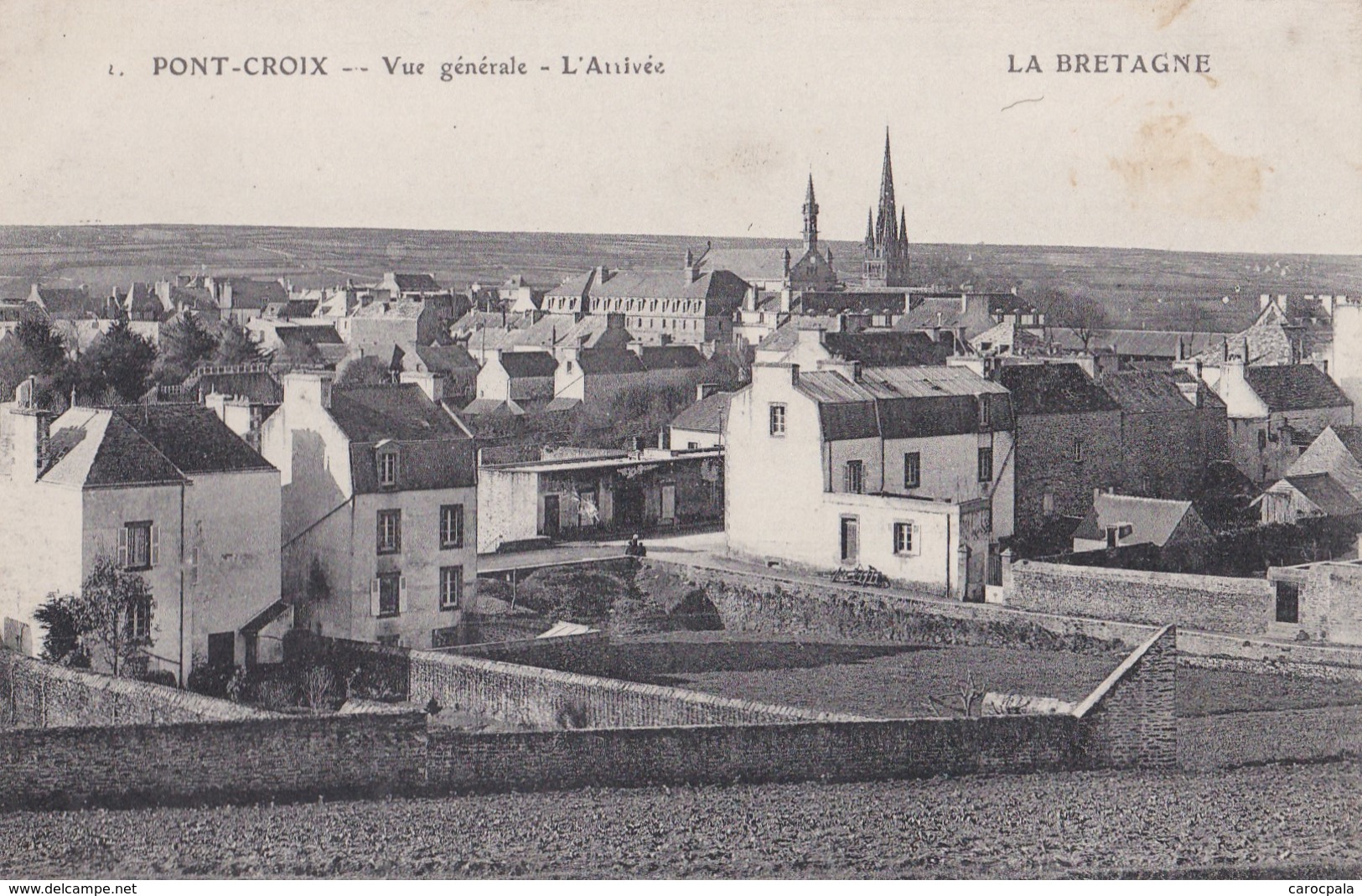 Carte 1915 PONT CROIX / VUE GENERALE - L'ARRIVEE - Pont-Croix