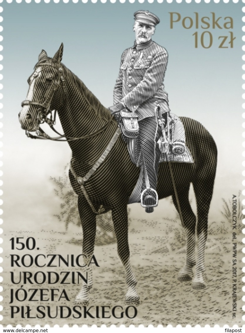 Poland 2017Mi 4967  Marshal Pilsudski's 150th Birthday Steel Engraving MNH  ** - Ongebruikt