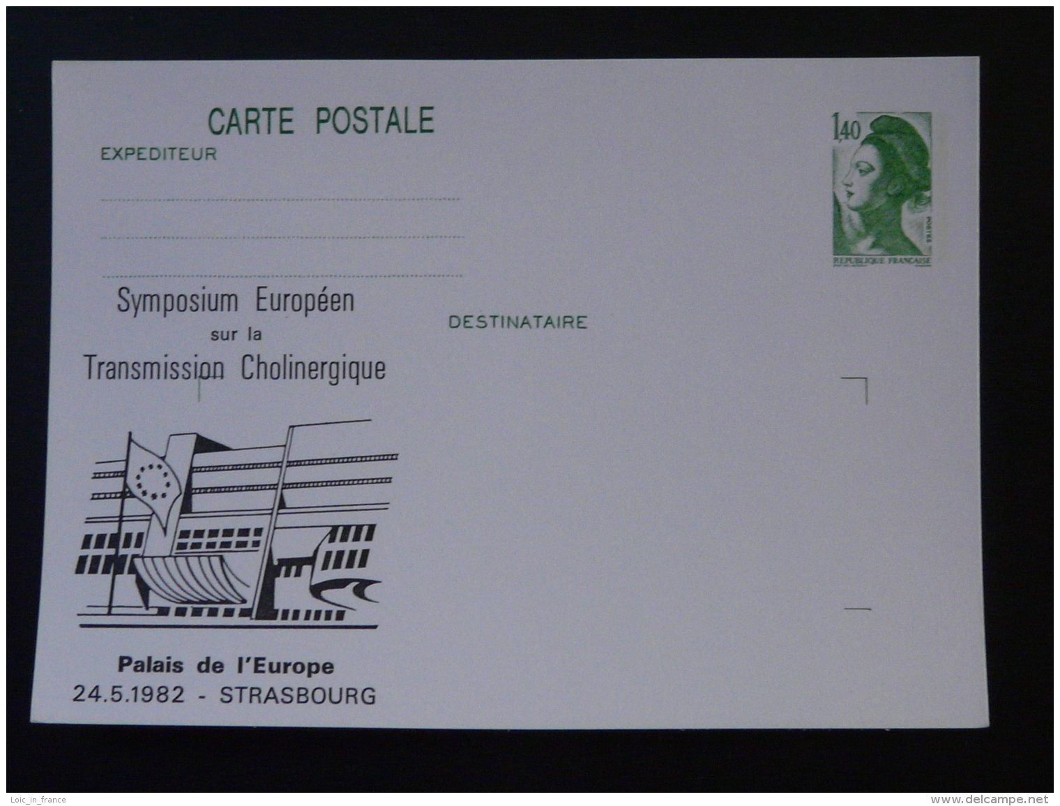 67 Strasbourg Symposium Transmission Cholinergique Palais De L'Europe Entier Postal Liberté De Gandon Stationery Card - Médecine