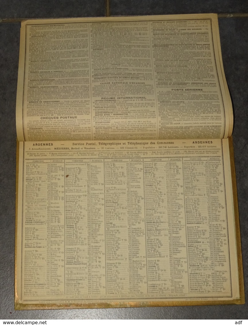 CALENDRIER ALMANACH DES POSTES ET TELEGRAPHES ANNEE 1933, VIEILLES MAISONS A SAILLE PRES GUERANDE, OBERTHUR, ARDENNES - Formato Grande : 1921-40