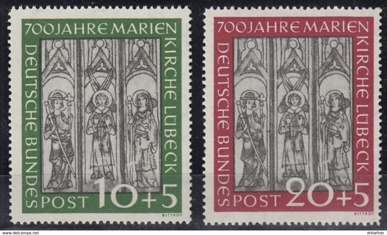 BRD 139-140, Postfrisch **, Marienkirche Lübeck 1951 - Neufs