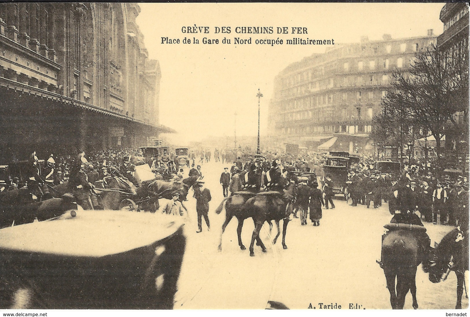 GREVES DES CHEMINS DE FER .. PLACE DE LA GARE DU NORD OCCUPEE MILITAIREMENT .. TIRAGE MODERNE  CECODI - Grèves