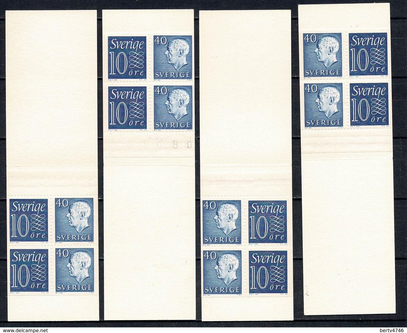 Sverige 1961  Yv  C470a II** (R), C470a III** (S), C470a IV** (T), C470a V** (U) 4 Complete Booklets MNH - 1951-80