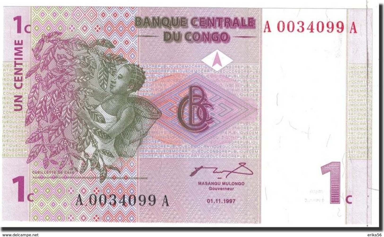 Billet Congo 1 Moja - República Del Congo (Congo Brazzaville)