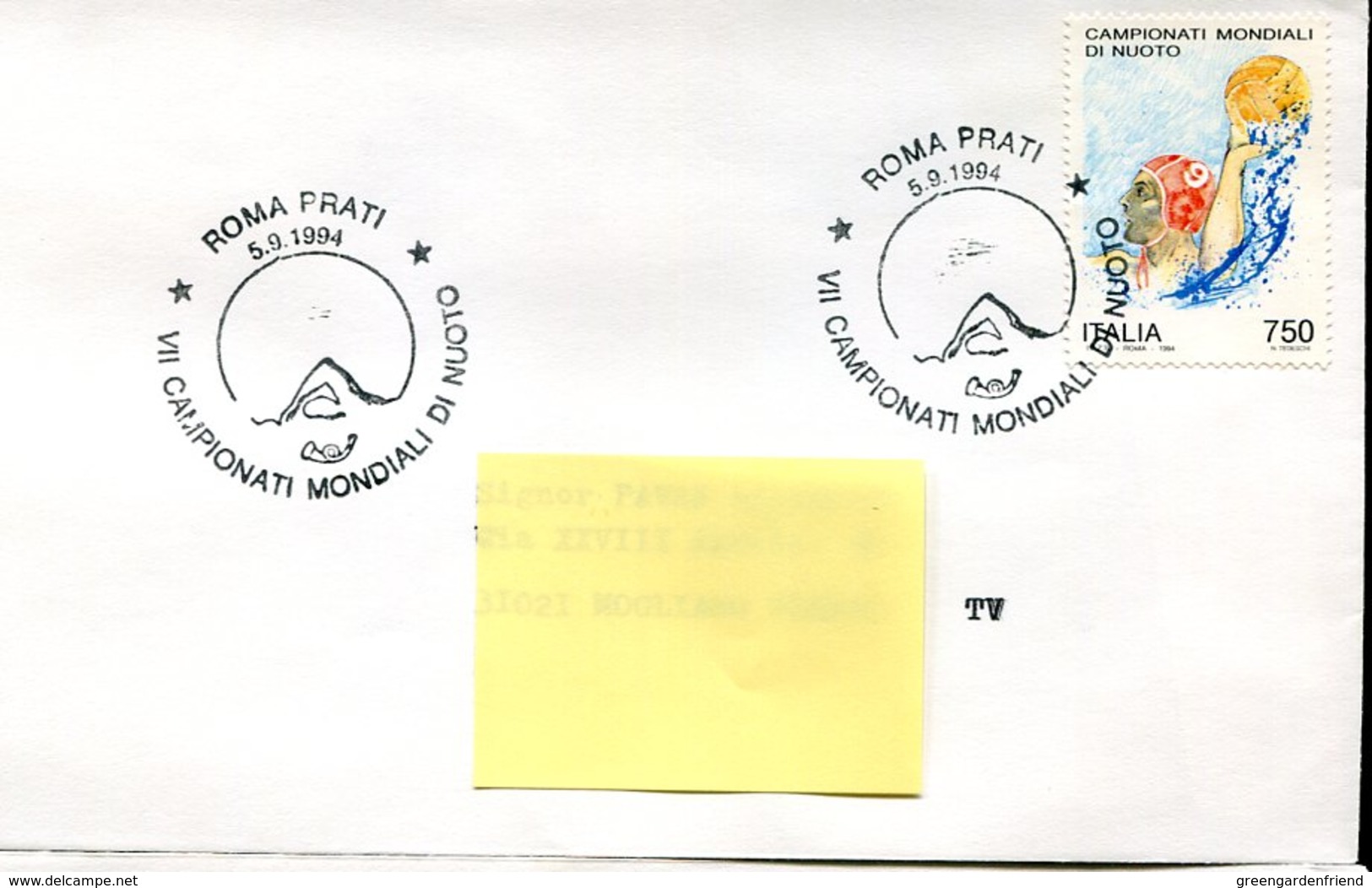 50359 Italia, Special Postmark 1994 Roma  , World  Swimming Champ. - Swimming