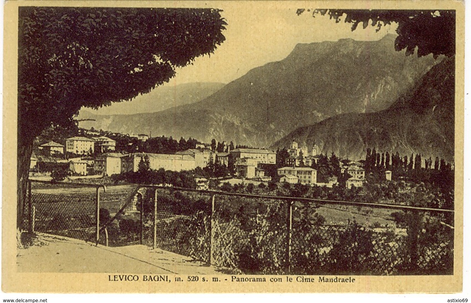 TRENTO LEVICO BAGNI PANORAMA CON LE CIME MANDRAELE - Trento