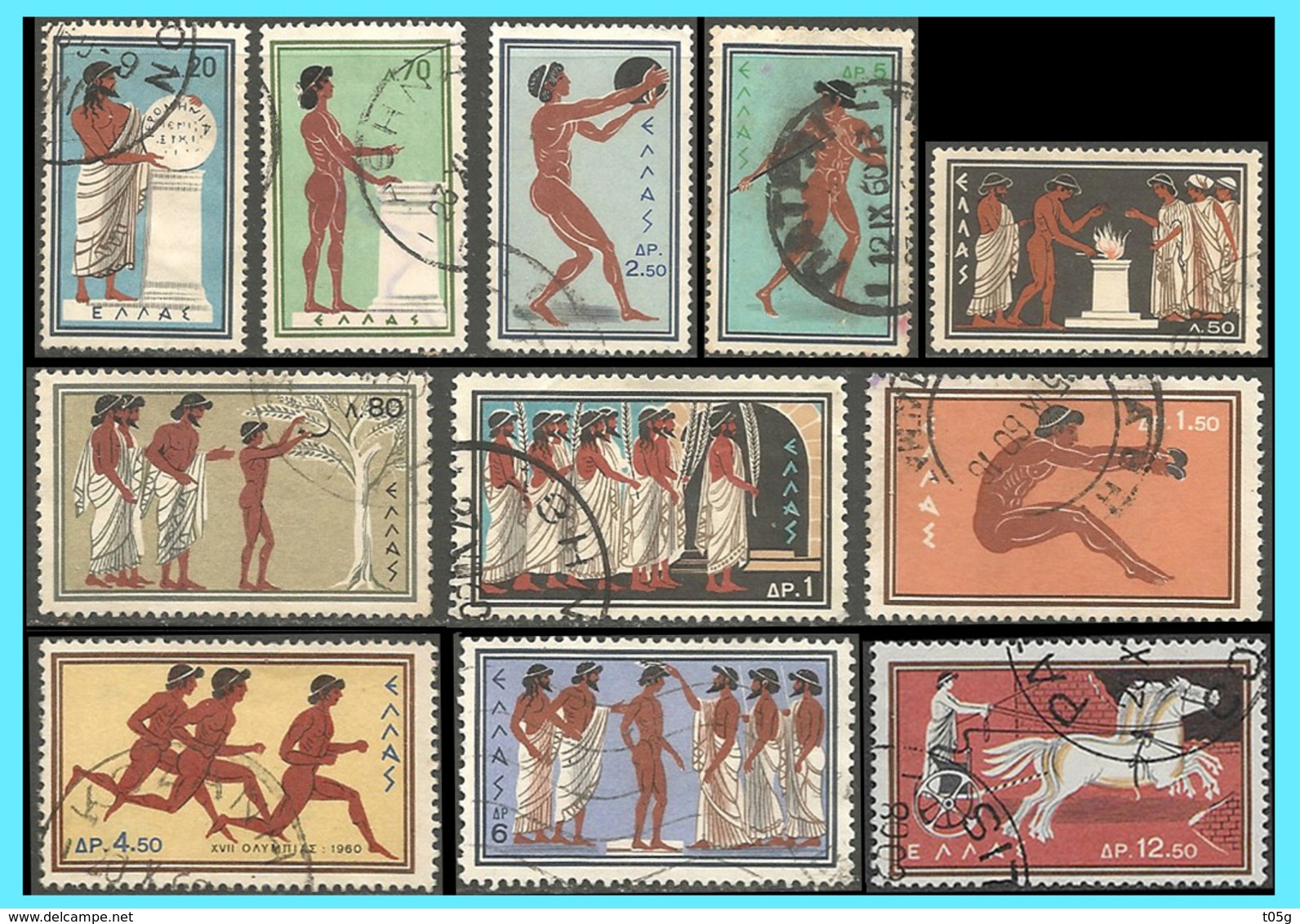 GREECE- GRECE -HELLAS 1960:"  Olympic Cames Rome" Compl. Set Used - Used Stamps