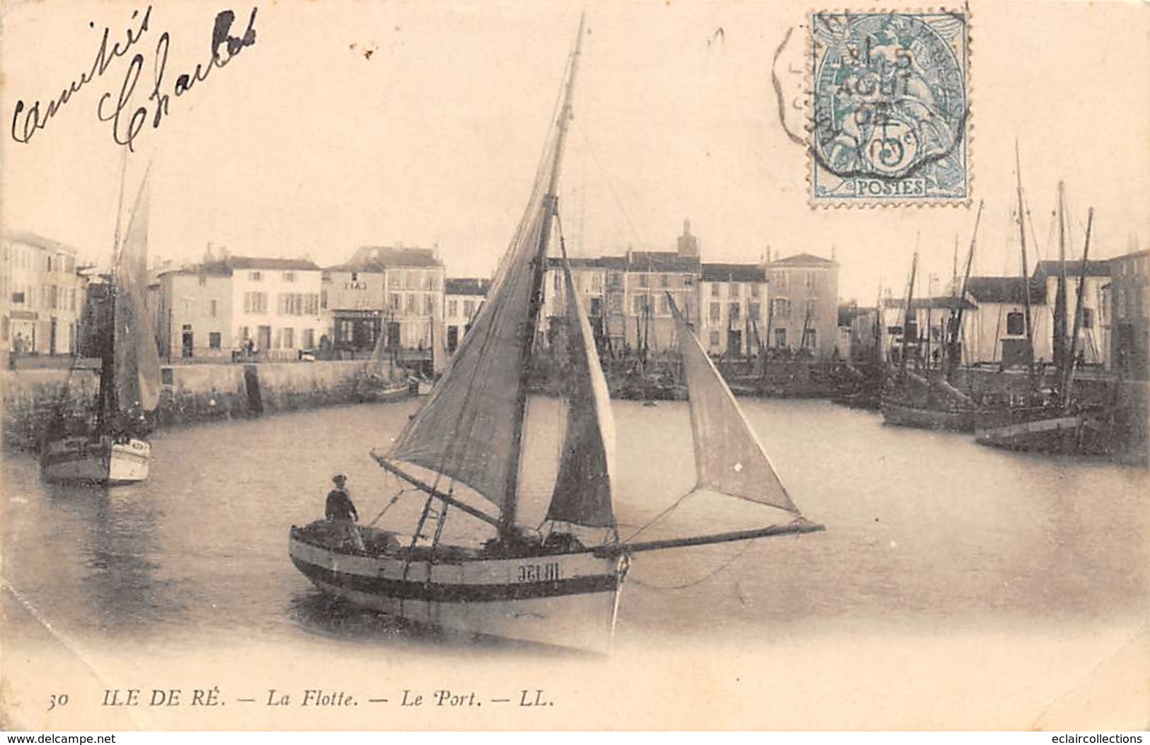 Ile De Ré.    17       La Flotte. Le Port      (Pli Voir Scan) - Ile De Ré