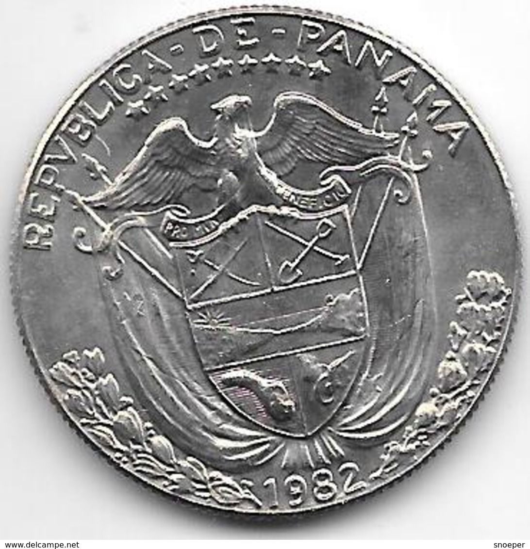 *panama 1/2 Balboa 1982 Km 12b  Unc !!! - Panamá