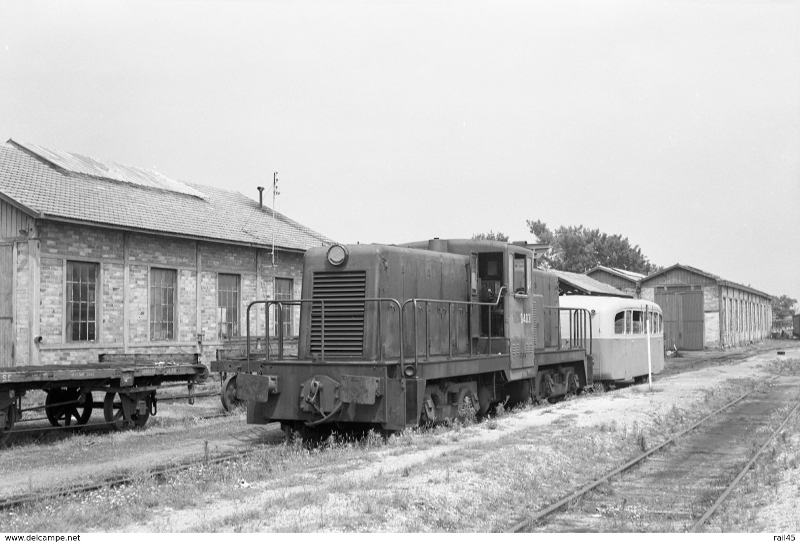 Lacanau-Médoc. Economiques De Gironde. Locomotive General Electric D-4031. Cliché Jacques Bazin. 05-07-1953 - Trains