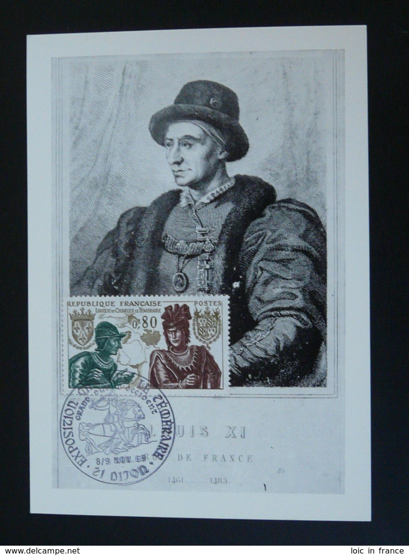 Carte Maximum Card Roi King Louis XI Moyen Age Middle Age Medieval 21 Dijon 1969 - Royalties, Royals