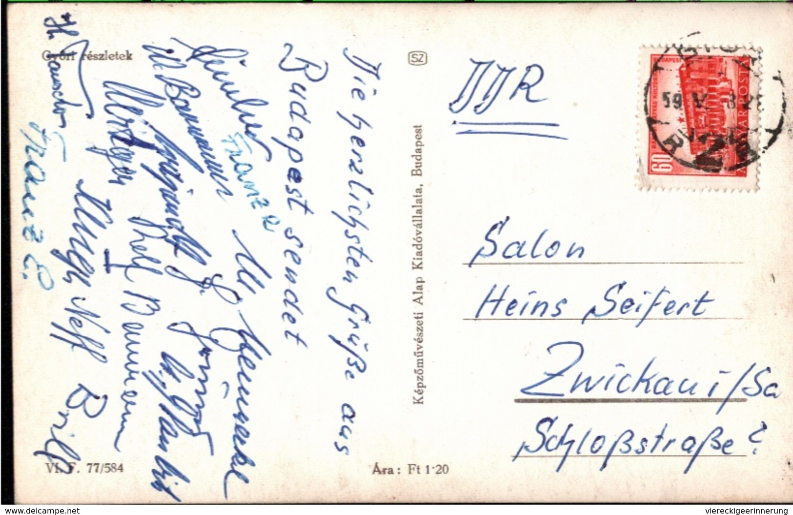 ! 1959 Karte Aus Budapest, N. Zwickau, Fußball ?, Autographen SC Wismut Karl-Marx-Stadt - Sportivo