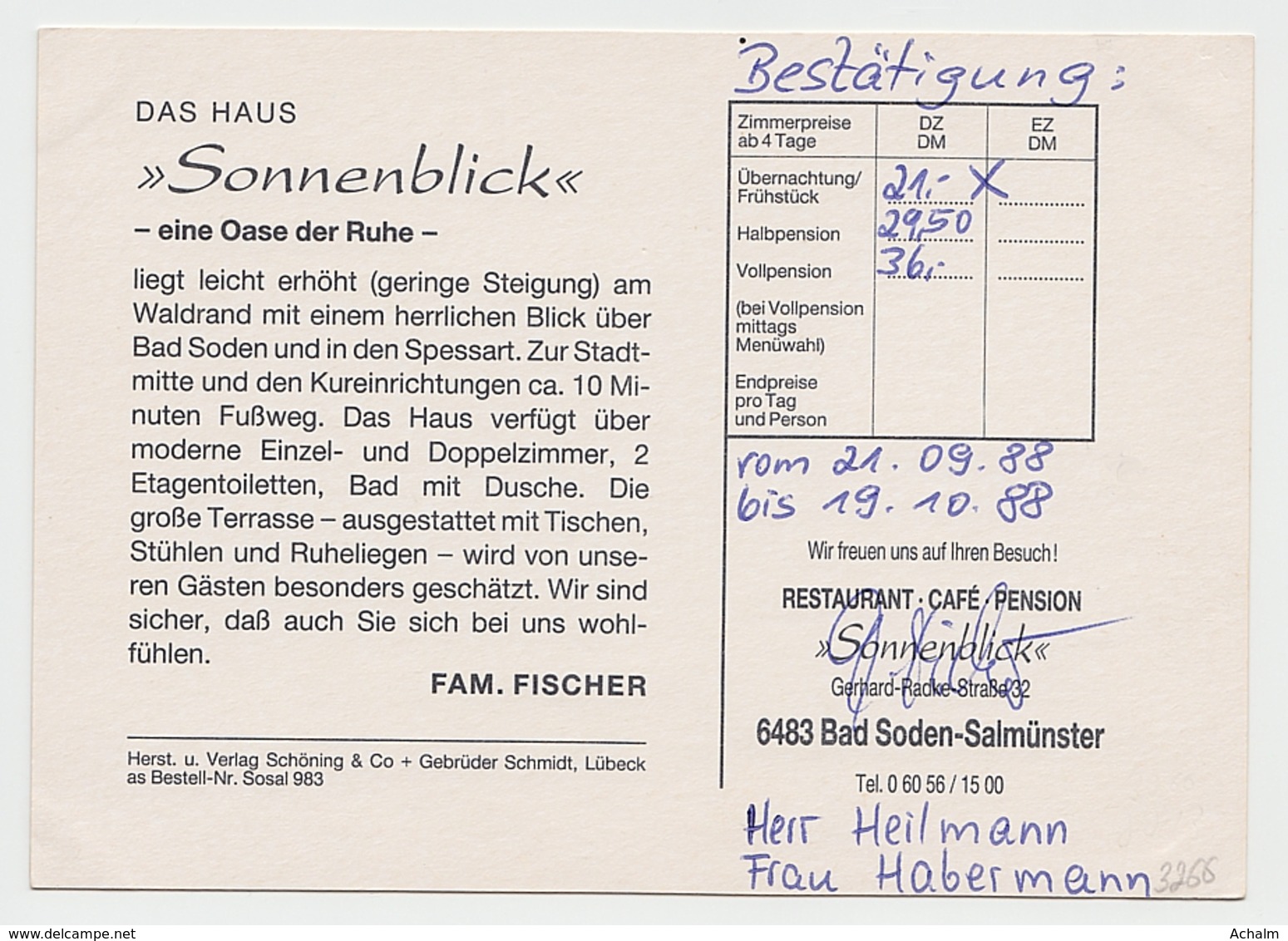 Bad Soden-Salmünster - Restaurant-Café-Pension "Sonnenblick" - 3 Ansichten - Bad Soden