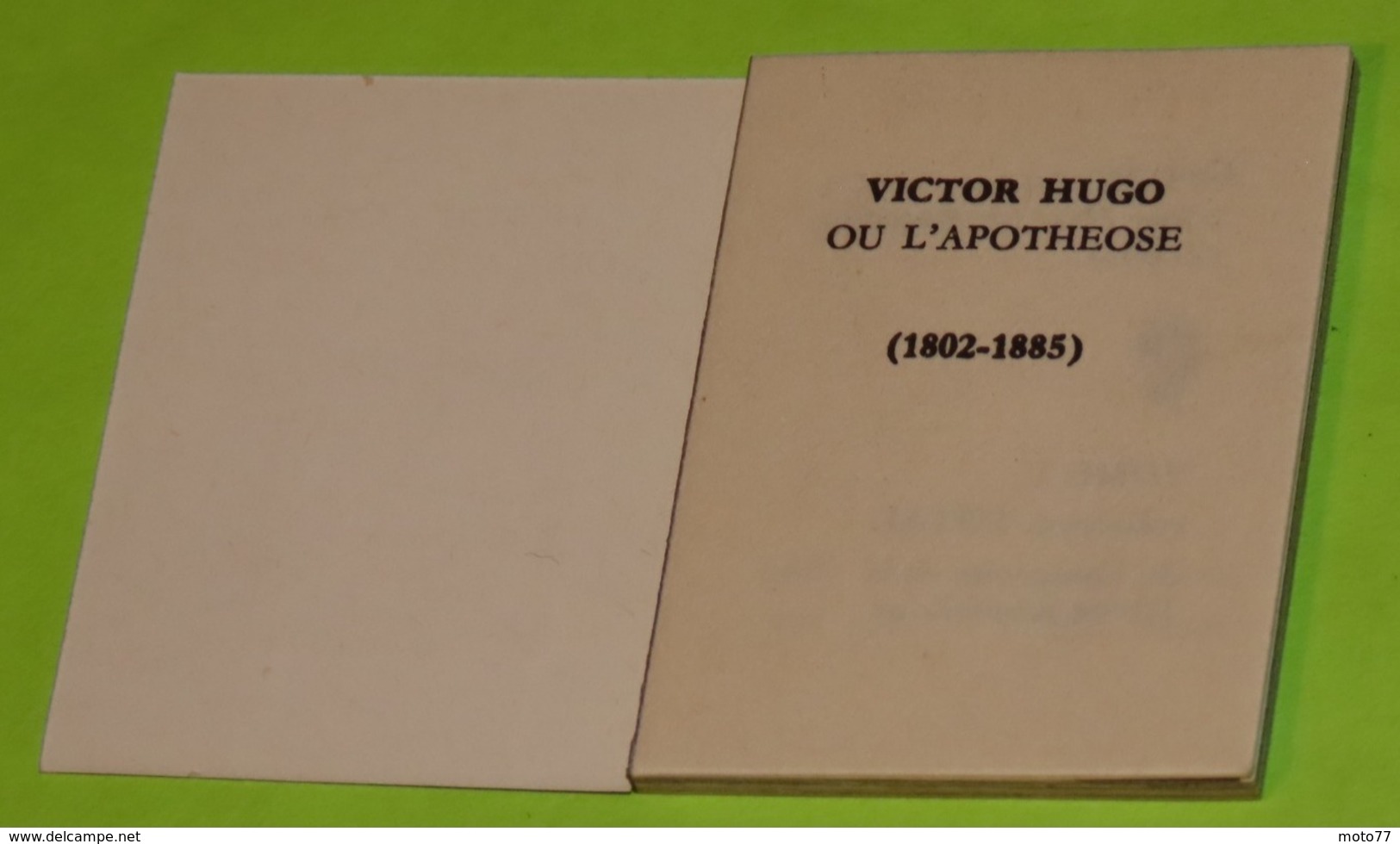 Mini-Livre - Publicité TOTAL De 1970 - Centenaire III ème République - Tome 1 : Victor HUGO - Pubblicitari
