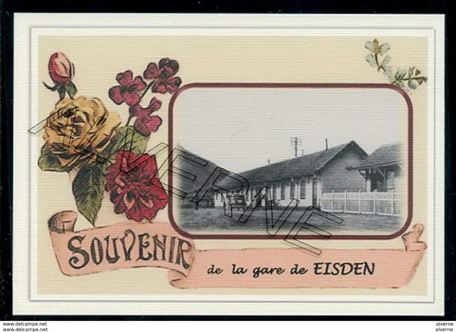 EISDEN  ... 2  Cartes Gare + Train Souvenir Creation Moderne Serie Limitee - Andere & Zonder Classificatie