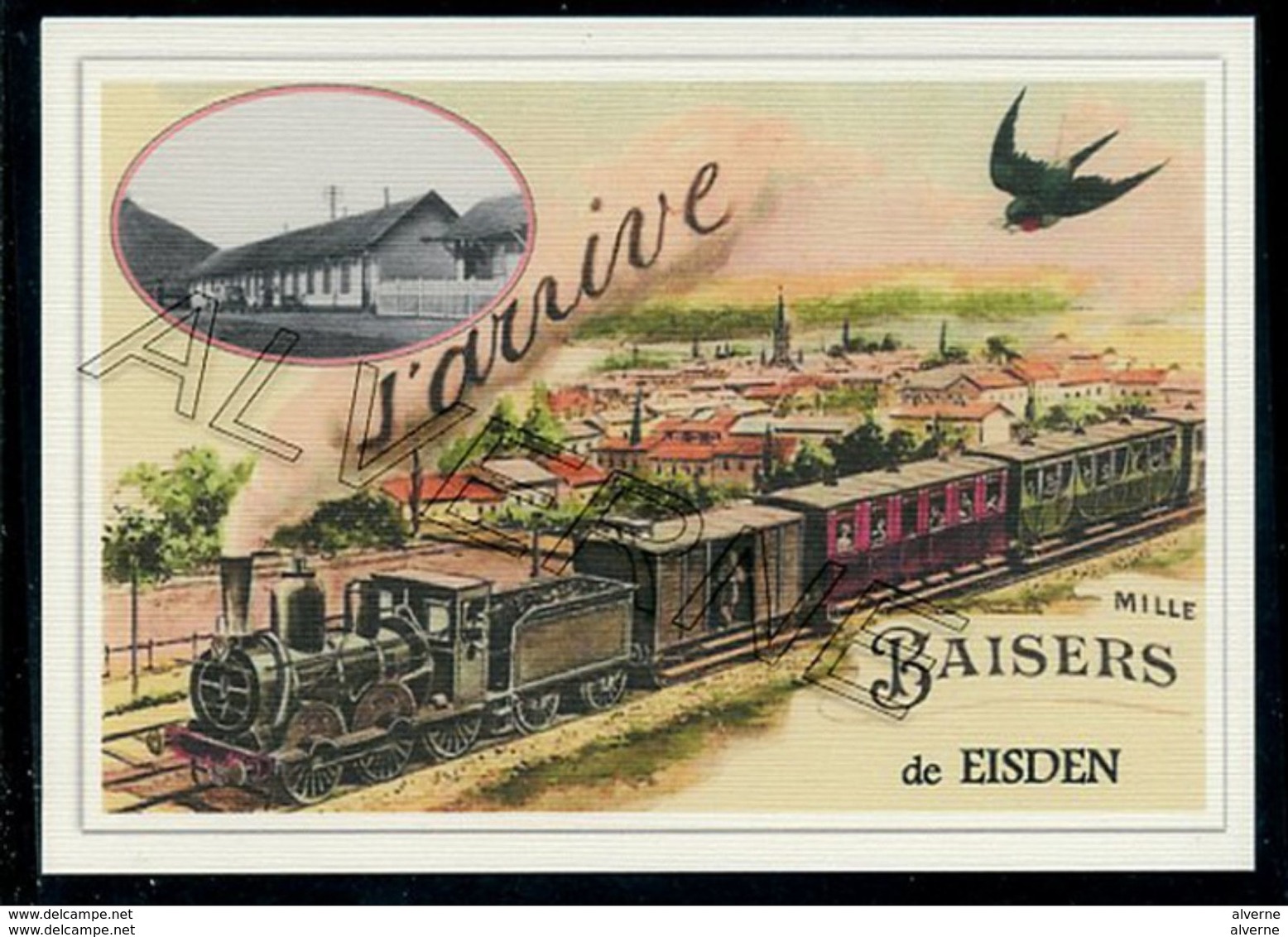 EISDEN  ... 2  Cartes Gare + Train Souvenir Creation Moderne Serie Limitee - Andere & Zonder Classificatie