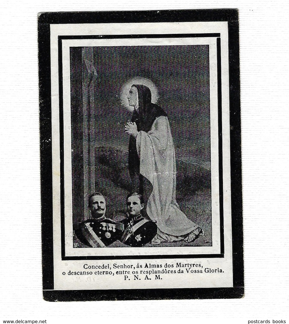 Pagela Luto Monarquia REGICIDIO REI D.CARLOS.Old Mourning HOLY CARD Death Regicide KING + PRINCE PORTUGAL Assassination - Case Reali