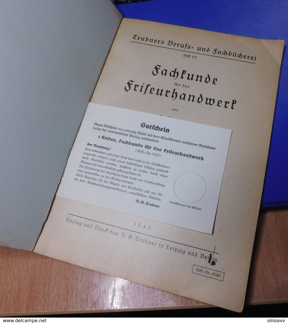 1942 - Fachkunde für das Friseurhandwerk by Conrad Knöss ( Book ) - rare